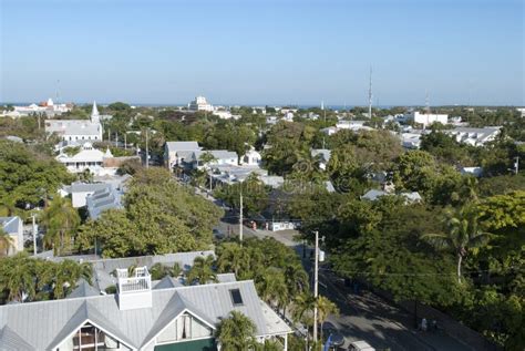 Key West Downtown Aerial View Stock Photo - Image of tourism, street