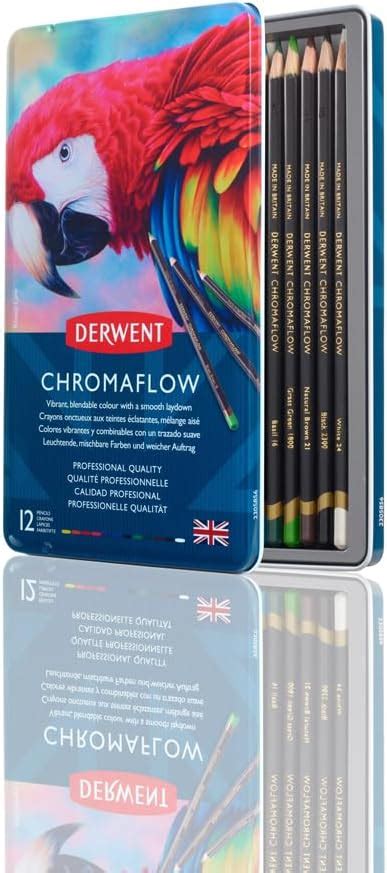 Derwent Chromaflow Pencils Set Of In Tin Mm Round Core Premium