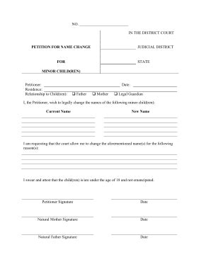 printable petition   change  minors legal