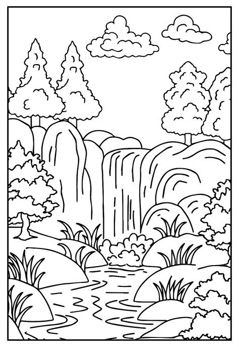 Desenhos De Cachoeira Para Colorir Pintar E Imprimir Colorironlinecom