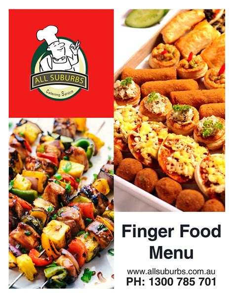 Premium Finger Food Menu By All Suburbs Catering Finger Food Menu