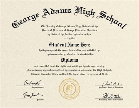 Diploma Template High School Diploma Free High School Diploma