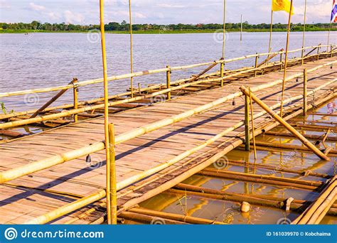 The Bamboo Bridge In Kwan Phayao Lake Stock Photo Image Of Culture