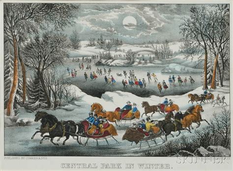 Currier And Ives Publishers American 1857 1907 Central Park In Winter
