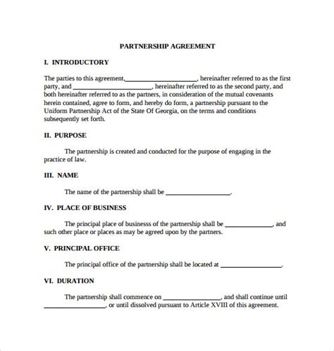 Sample partnership agreement template free. FREE 11+ Sample General Partnership Agreement Templates in ...
