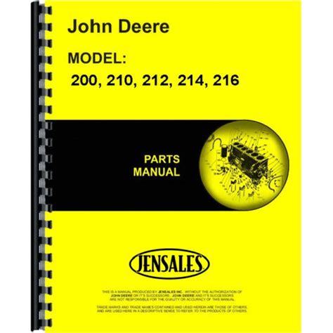 John Deere 210 Lawn And Garden Tractor Parts Manual