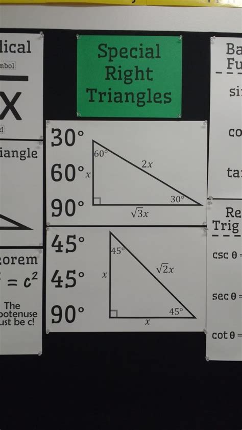 Special Right Triangles Posters Math Love