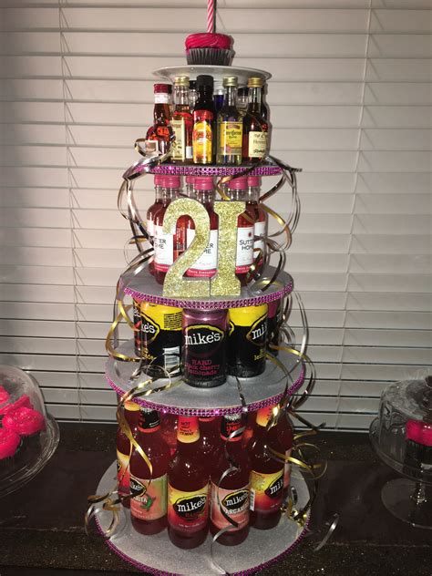 21st Birthday Alcohol Cake Tower The Vanilla Rabbit Cake And Alcohol Does It Get Any Better