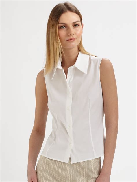 Lyst Piazza Sempione Sleeveless Blouse In White