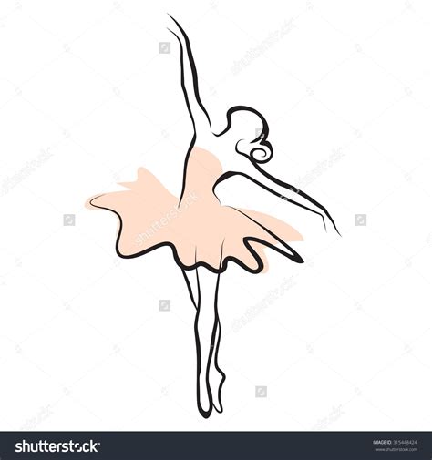 Vector Illustration Of Classical Ballet Figure Ballet Dancer Easy