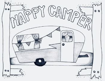 Select print at the top of the page, and the advertising and navigation at the top. Happy Camper Camp Theme Coloring Page. Camping. Fall. by ...