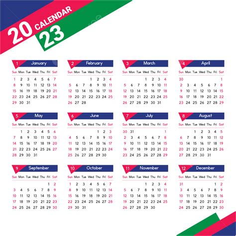 Nouveau Style Calendrier 2023 Png Nouvel An 2023 Calendrier Png Et