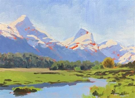 How To Paint A Mountain Landscape In Acrylics In 2020 Painting