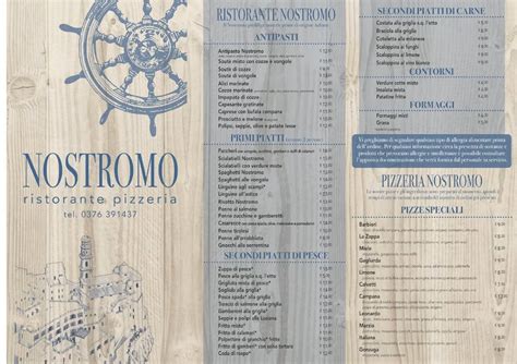 Menu Da Ristorante Pizzeria Nostromo Sas Mantova