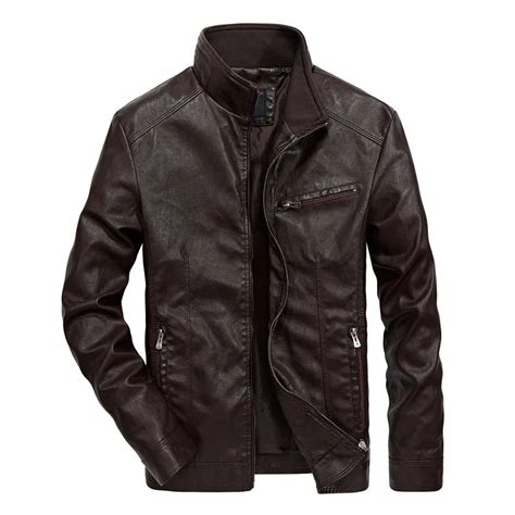 Aliexpress Com Buy Leather Jacket Men Slim Autumn Stand Collar Men