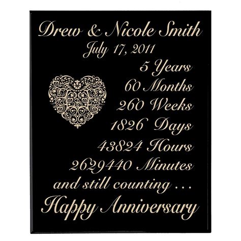 Homeshop for something specialgift occasions5th wedding anniversary gifts. Personalized 5th Wedding Anniversary Wall Plaque Gifts for ...