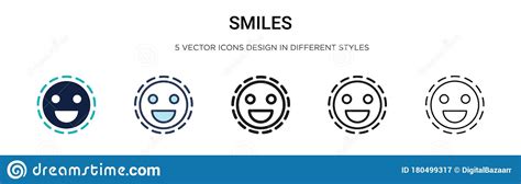 Smiles Icon In Filled Thin Line Outline And Stroke Style Vector