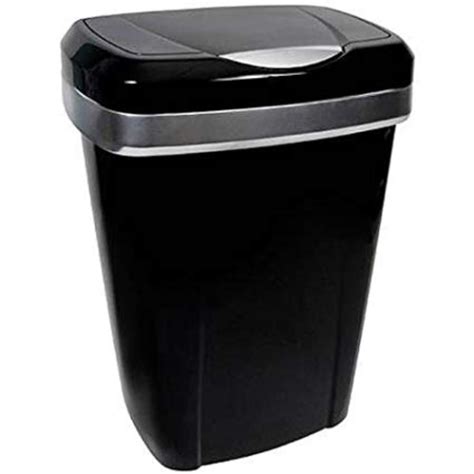 Hefty Premium Touch Lid 122 Gal Trash Can Black Kitchen Trash Can Is