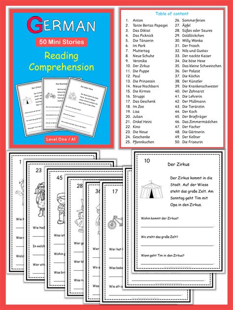 These 50 Ready To Go German Mini Stories With Comprehension Questions