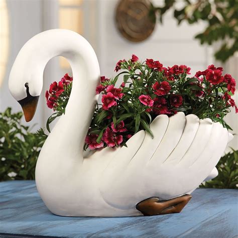 Beautiful Swan Indoor Planter Outdoor And Gardening Planters And Pots