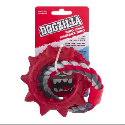 Dogzilla Dino Links Medium To Large Dog Toy Rubber Rope Strong Dog Toy