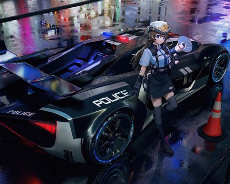 Anime Girl Cop Wallpaper