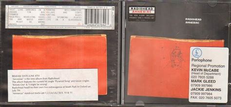 Radiohead Amnesiac Cd Album Cd Radiohead Amnesiac Cd Album Cd Not Vinyl Eec Emi