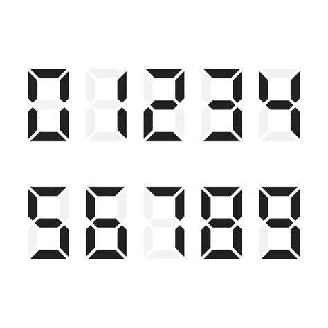 Digital Numbers Set Digital Number Font Text Vector Illustration