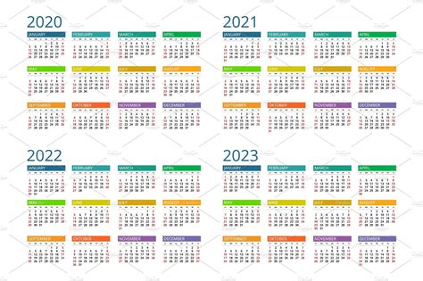 2020 2021 2022 2023 Calendar Custom Designed Textures Creative