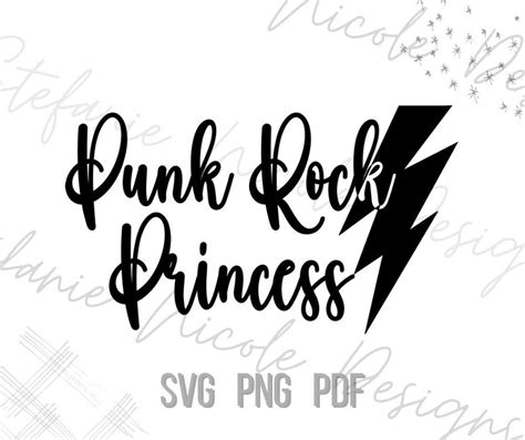 Punk Rock Princess Svg Png Pdf Punk Rock Pop Svg Etsy Canada