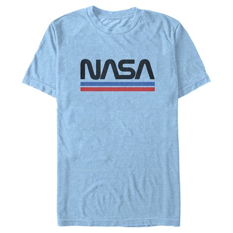 Nasa Mens Nasa Stripe Minimal Logo Vintage T Shirt