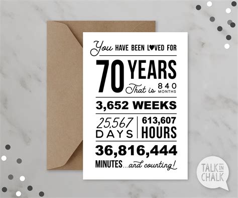 You Have Been Loved 70 Years Printable Birthday Card 70th Etsy
