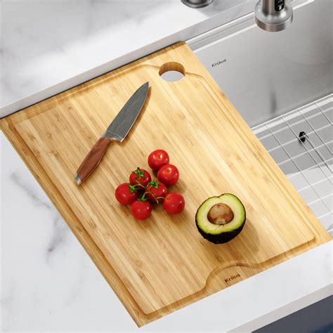 Kraus Workstation Kitchen Sink 12 In Solid Bamboo Cutting Board