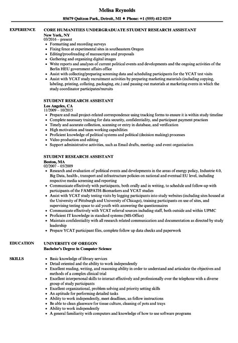 Curriculum vitae sample for student templates at. Research Assistant Resume | IPASPHOTO