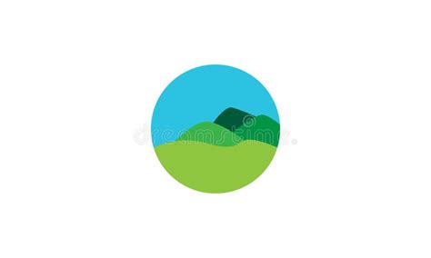 Landscape Green Hill Circle Logo Symbol Icon Vector Graphic Design