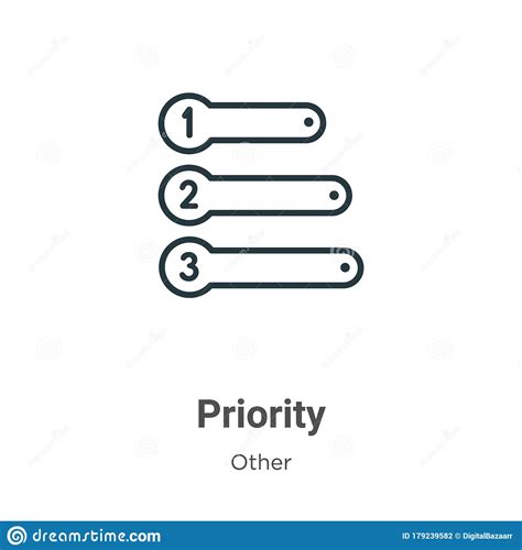 Priority Outline Vector Icon Thin Line Black Priority Icon Flat