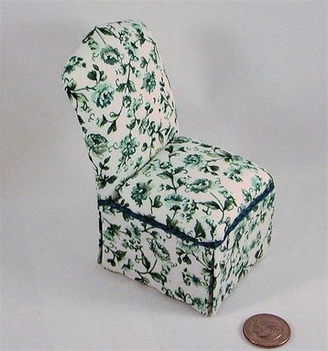 Classic parsons chairs designs are truly timeless and softly elegant. Parson's chair green floral print by AuntElliesMiniatures ...