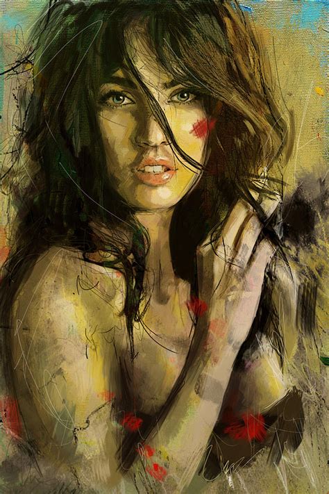 Megan Fox Painting By Corporate Art Task Force Pixels