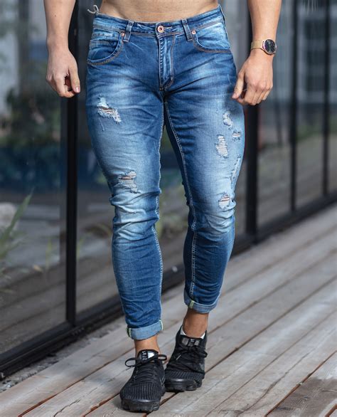 Mens Ripped Jeans Blue Ripped Jeans L32 Jerone Chita Blog