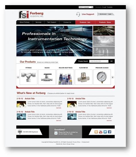 Forberg Scientific Inc Website Design Guages Supportive