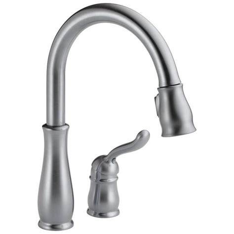 I have hard water where i live. Delta Leland Arctic Stainless 1-Handle Deck Mount Pull ...