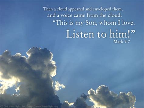 Play the notes in the image below in order. Mark 9:7 Illustrated: "Listen To Him!" — Heartlight® Gallery
