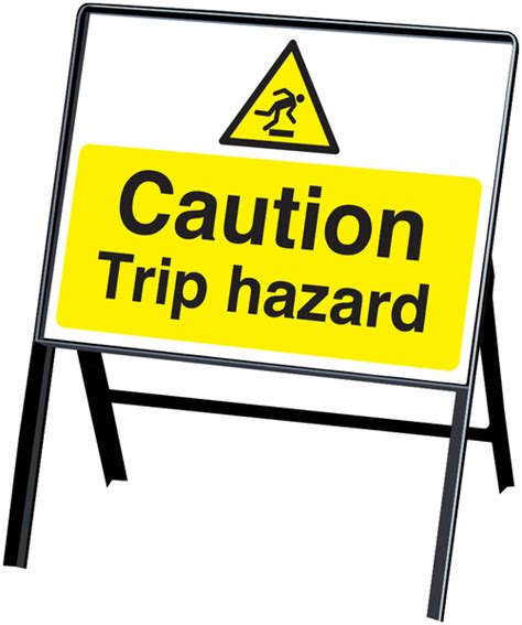 Caution Trip Hazard Stanchion Signs Safetyshop
