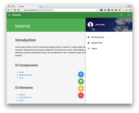 Material: HTML5 UI design based on Google Material - material - Daemon Labs