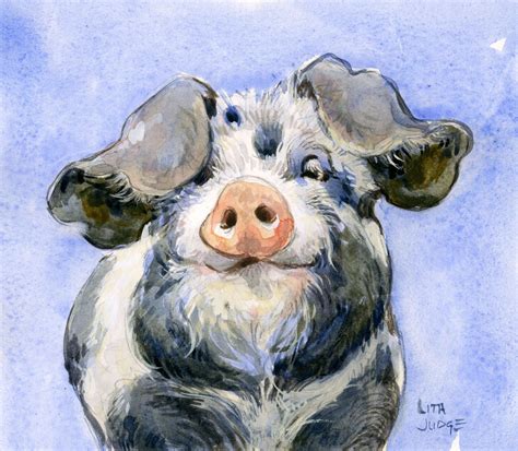 Pin By Carrie Siam On Products Pig Painting Pig Art Whimsical Art
