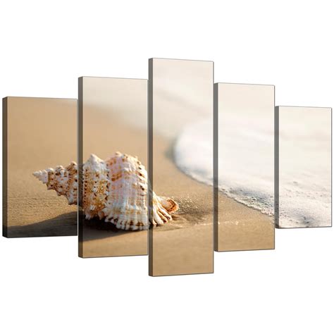 Beach Canvas Wall Art For Your Bathroom 5 Panel