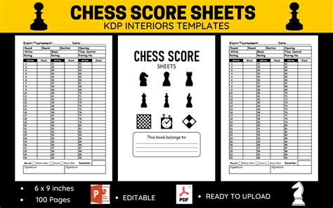 Chess Score Sheet Book Pdf Kdp Interior Graphic By Nice Spot · Creative Fabrica