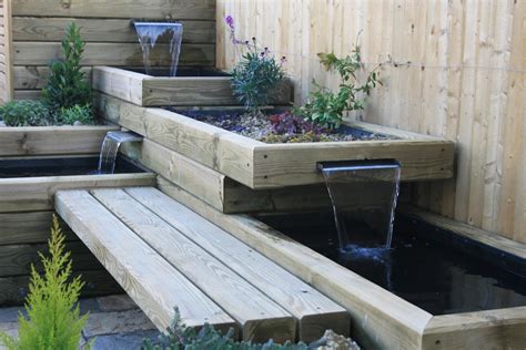 Garden Water Feature Project With Ungrooved Jakwall Timbers Garden