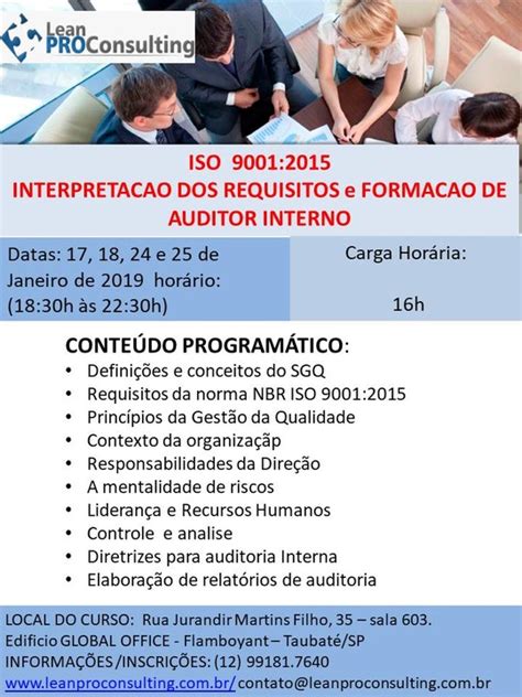 Iso 9001 2015 Interpretação Dos Requisitos E Formação De Auditor Interno