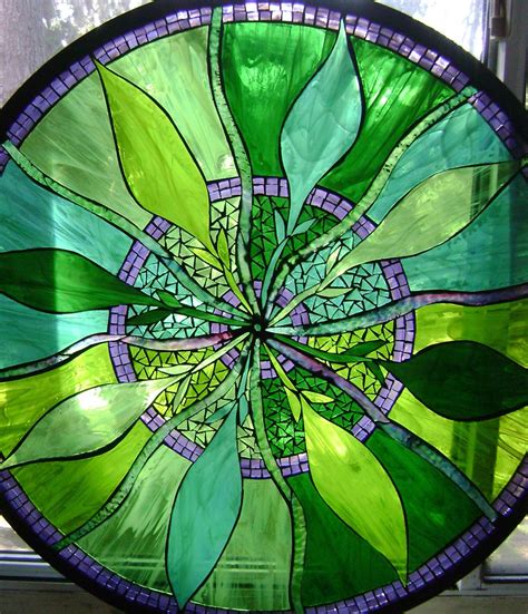 Nature S Circle Stained Glass Mosaic Stained Glass Mosaic Mosaic Glass